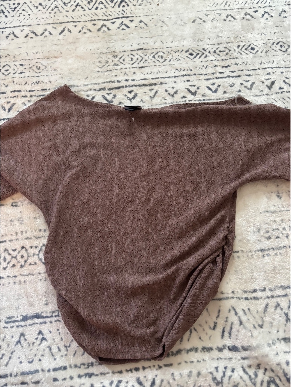 Daytrip Brown Textured Knit Top Size Small
